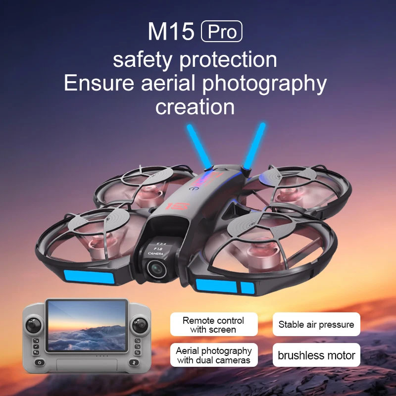 Nouveau drone FPV M15 2026 ave - Drone Controller Screen avis et prix